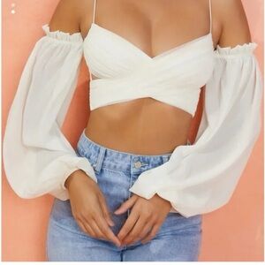 -Oh Polly Til Sundown Long Sleeve Wrap Crop